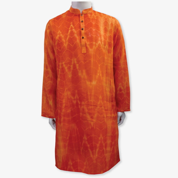 Shades of Orange Colour Tie Dye Panjabi