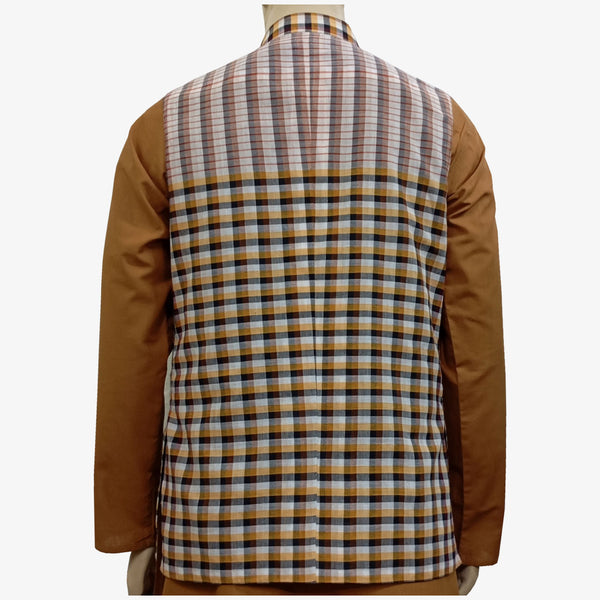 Multi Colour Check Waist Coat