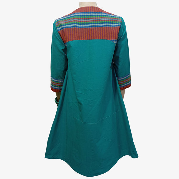 Turquoise & Gamcha Check Colour New Tunic