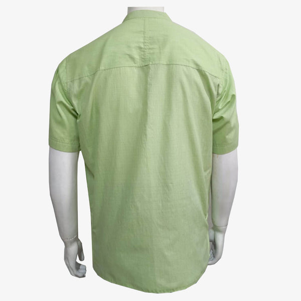Nile Green Band Collar Cotton Fatua