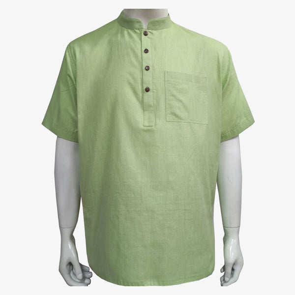 Nile Green Band Collar Cotton Fatua