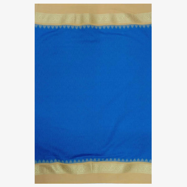 Methyl Blue & Mineral Yellow Colour Belkuchi Sari with Blouse Piece