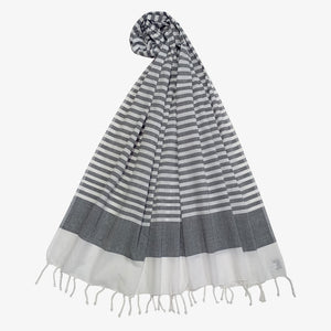 Grey & White Colour Cotton Scarves