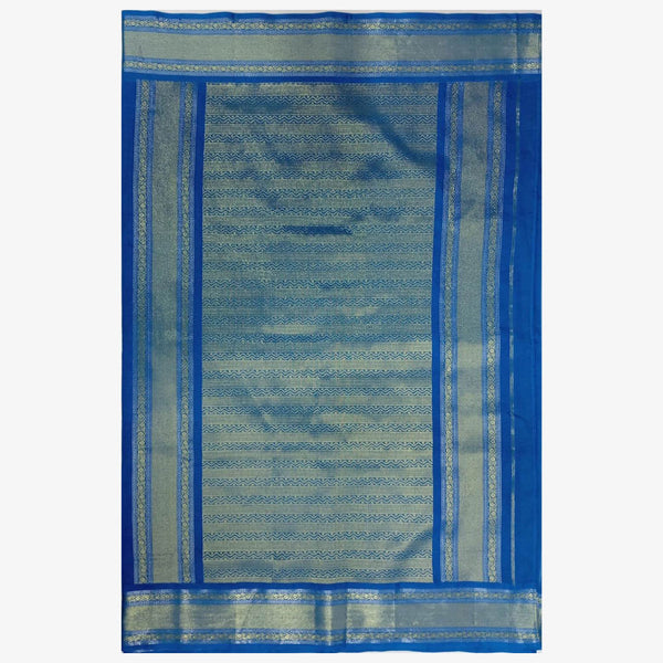 Directoire Blue Belkuchi Sari with Blouse Piece