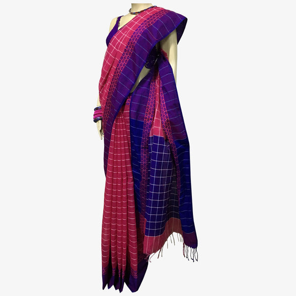 Pansy & Bright Rose Tangail Taater Sari