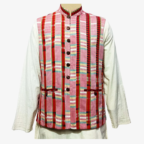 Multicolour Gamcha Check Cotton Waist Coat