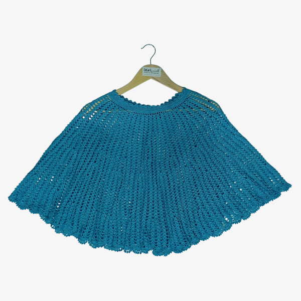 Turquoise Crochet Cape