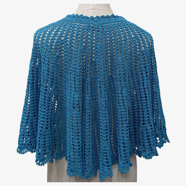 Turquoise Crochet Cape