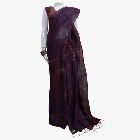 Shades of Tawny Port Tie Dye Sari