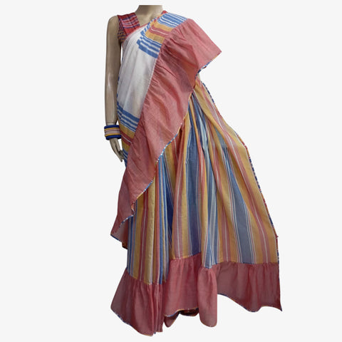 Multi Colour Frill Sari