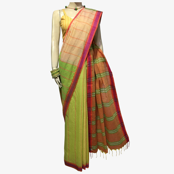 Multi-Colour Stripe Tangail Cotton Sari