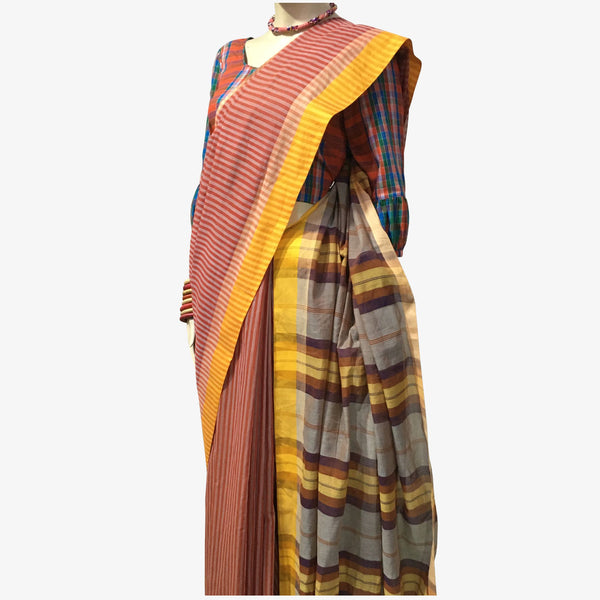 Multi-Colour Stripe Tangail Cotton Sari