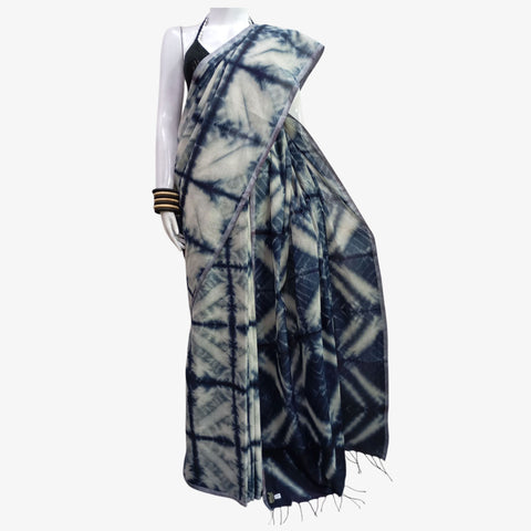 Shades of Black & White Tie Dye Sari