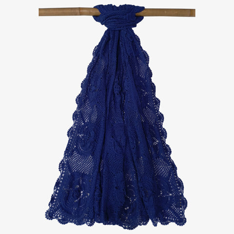 Indigo Blue Colour Crochet Scarf
