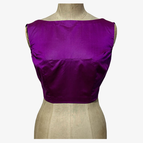 Purple Orchid Adjustable back Opening Silk Blouse