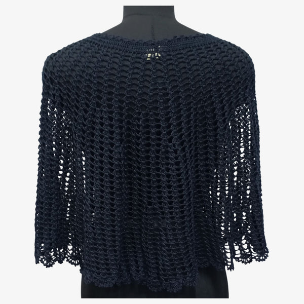 Black Crochet Cape