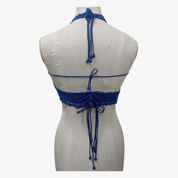 Blue Crochet Halter Top