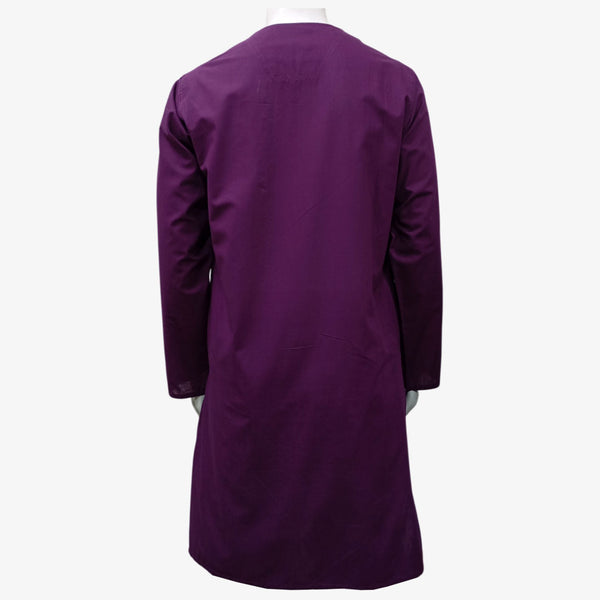 Grape Juice Colour Side Button Round Neck Kurta