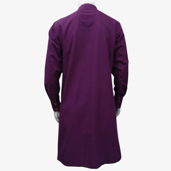 Grape Juice Colour Band Collar Eid Panjabi