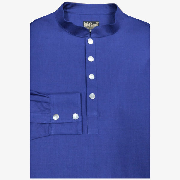 Indigo Blue Colour Band Collar Eid Panjabi