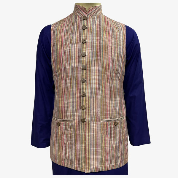 Multi colour Khadi Waist Coat