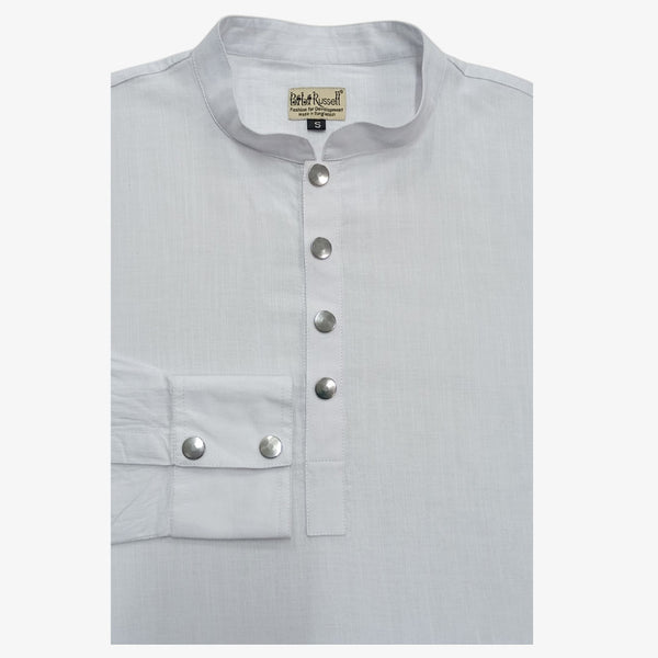 White Colour Band Collar Eid Panjabi