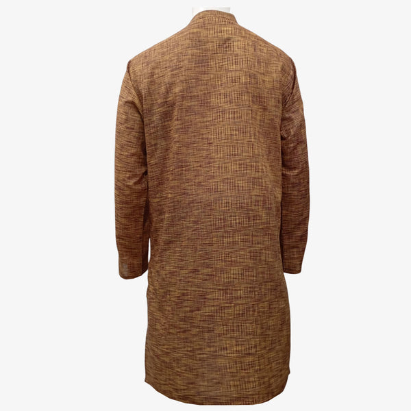 Shades of Brown and Yellow Cotton Jharna Panjabi