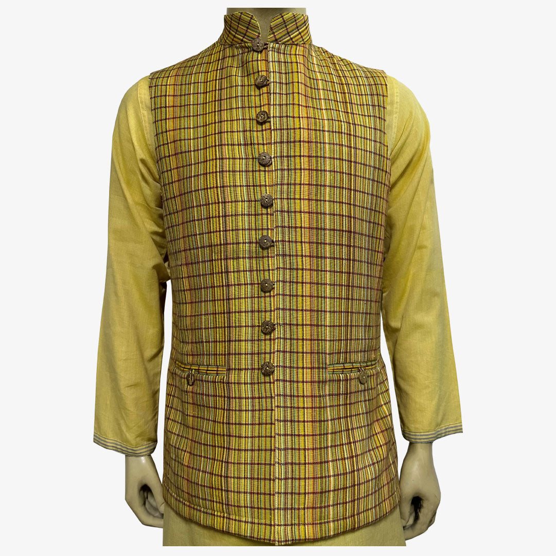 Multi colour Khadi Waist Coat