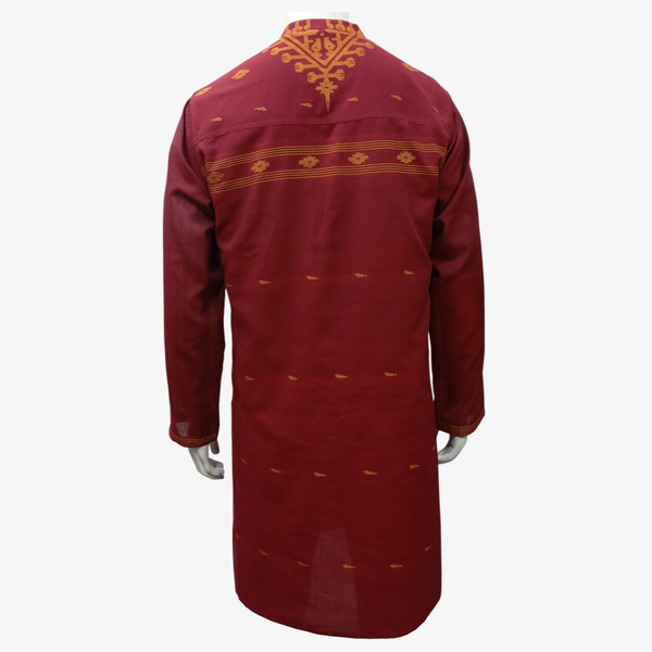 Chili Pepper Cotton Jamdani Panjabi