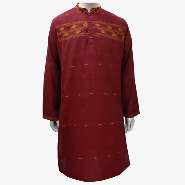 Chili Pepper Cotton Jamdani Panjabi