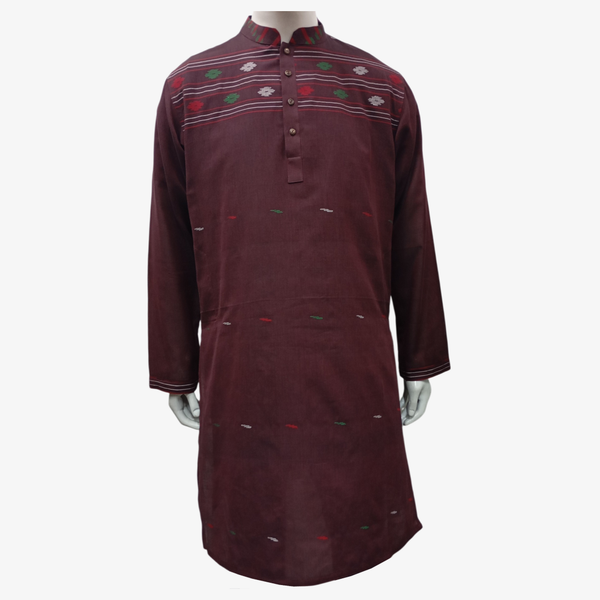 Potent Purple Cotton Jamdani Panjabi