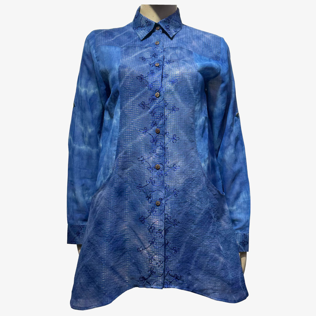 Shades Of Blue Special Tie Dye A line Tunic
