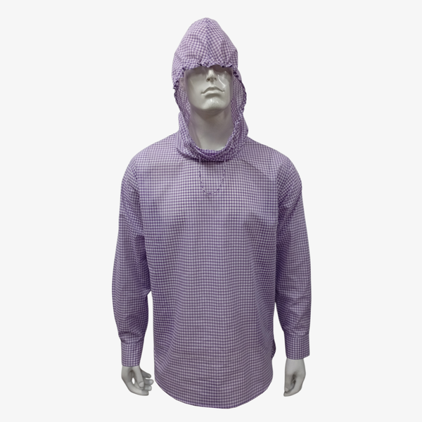 Purple & White Gingham Nomad Hooded Kurti (Unisex)