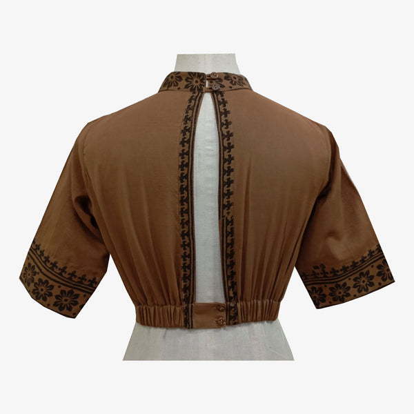 Thrush Colour Adjustable Back Opening Blouse