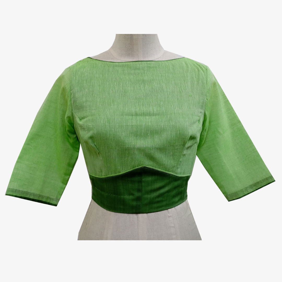 Opaline Green Colour Adjustable Back Opening Blouse