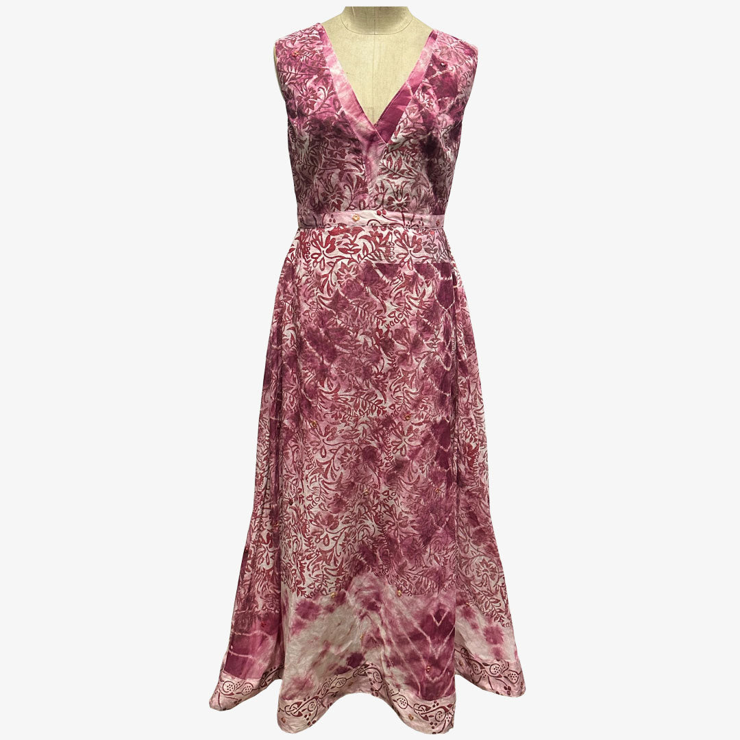 Garnet Rose & White Colour New Long Dress