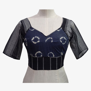 Shades of black adjustable tie back blouse