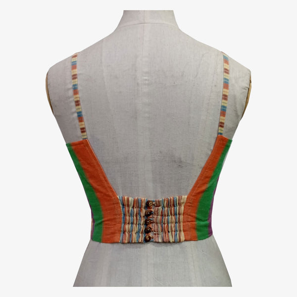 Multi Colour Adjustable Back Opening Blouse