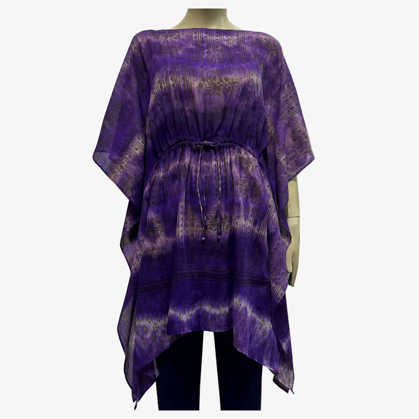 Shades of Purple Tie Waist Midi Kaftan