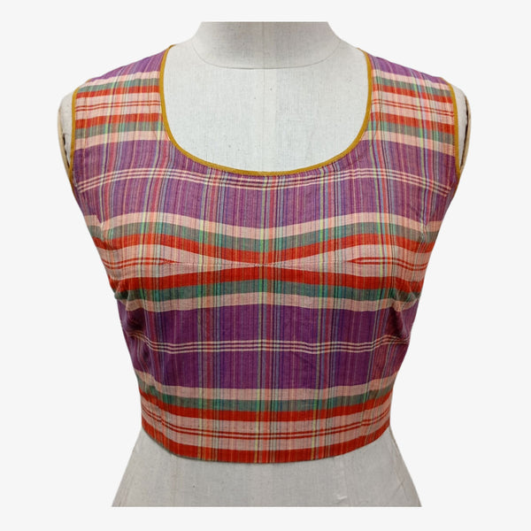 Multi Colour Adjustable Back Opening Blouse