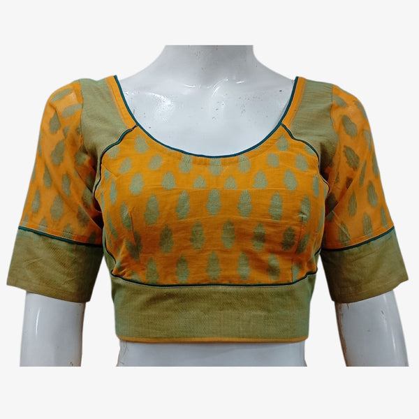 Saffron & Green Back Adjustable Blouse
