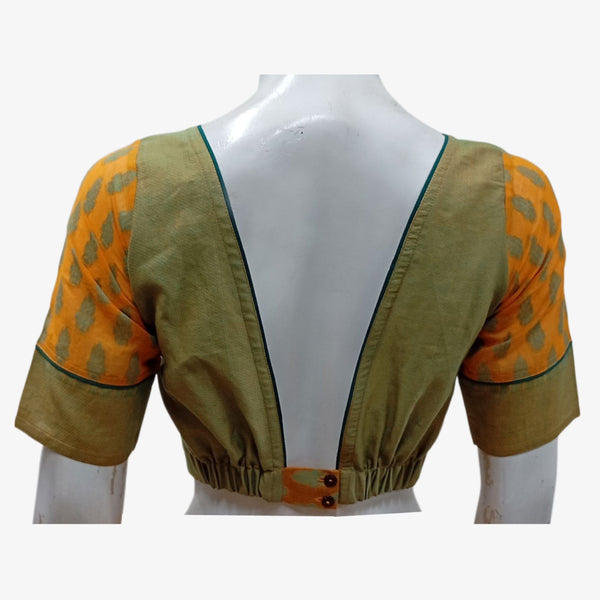 Saffron & Green Back Adjustable Blouse