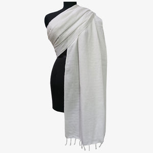 White Khadi Shawl