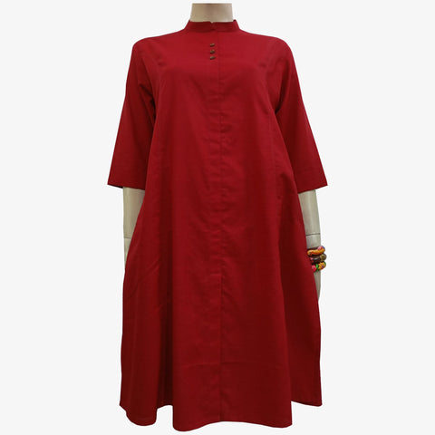 Red Colour Midi Tunic