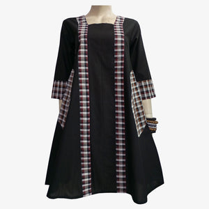 Black & Gamcha Check New Tunic