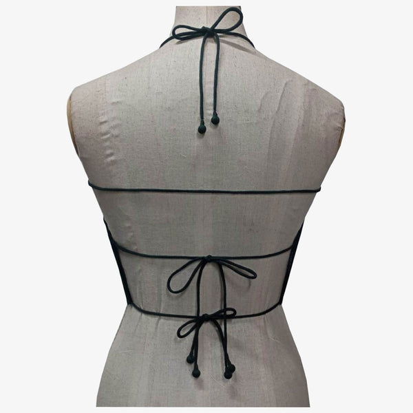 Deep Forest Green Tie Back Blouse