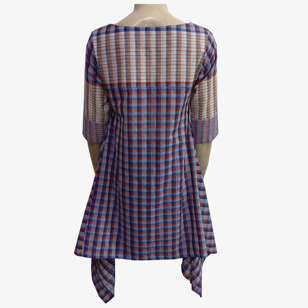 Multi Colour Boat Neck A Line Tunic