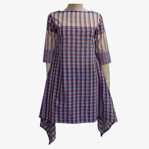 Multi Colour Boat Neck A Line Tunic