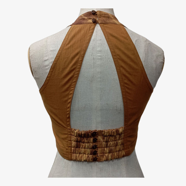 Shades of Brown Back Adjustable Blouse