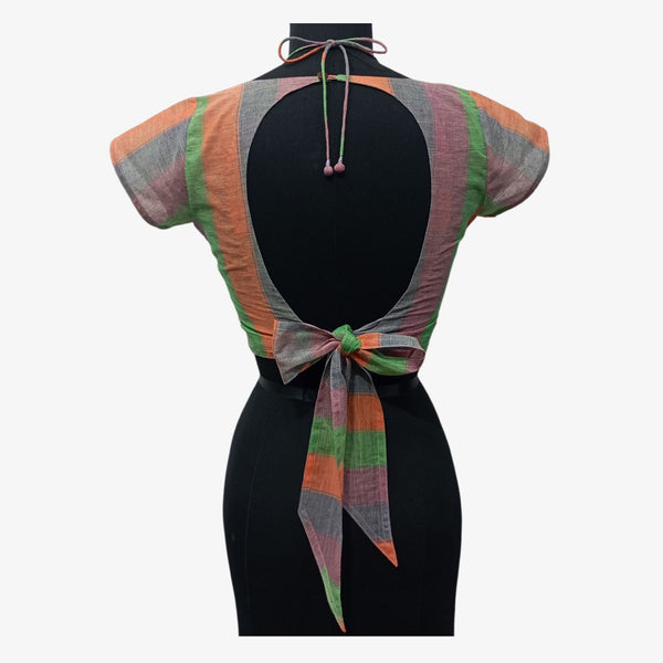 Multi Colour Tie-Back Adjustable Blouse
